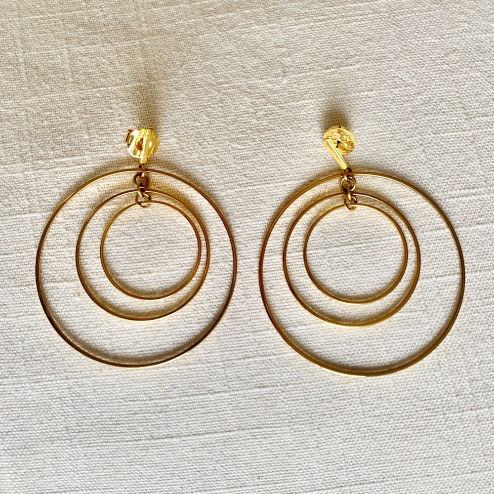 Tory Burch Gold Hoop Drop Earrings